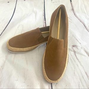 Lands' End Suede Lorel Loafer Sz 8 Brown Dark Sand